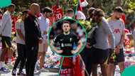 Touching video of Liverpool stars laying roses for Diogo Jota at Anfield goes viral