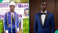 University of Ibadan student who was sponsored by engineers bags first class, posts achievements