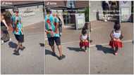 “She’s so adorable”: Funny moment baby walked like grandpa, put hands behind her back in video