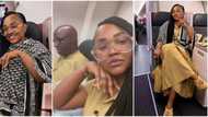 Early Valentine: Mercy Aigbe and hubby jet out to the Maldives in style, couple spotted inside plane in video