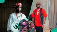Davido becomes startled during blindfold box challenge, fans call him big baby