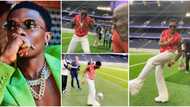 Wizkid shows his fun side, juggles football as he visits Tottenham Hotspur stadium ahead of his MLLE tour