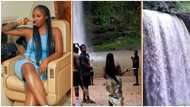 River goddess: Tiwa Savage puts body on display in stunning photos, hits waterfall for daring photoshoot