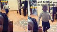 "He came with speed": Baby boy rushes into house after hearing his mum's cry, video of wise action goes viral