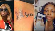 Nigerians react as BBNaija's Ka3na slams lady who tattooed her name on her thigh