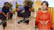 Mercy Johnson switches dramatically from old woman with walking stick to young lady on TikTok challenge