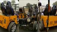"It's a jeep": Man converts his tricycle to open roof car with big tyres, adds cushion seats in video