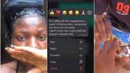 "I'm calling off the engagement": Nigerian lady receives hot texts from fiancé, weeps in video