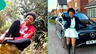 Hairstylist Olivia Chukwu buys Mercedes-Benz, shares 10-yr-old pic as cassava farmer: "Be inspired"