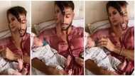Man wears mask of wife's face to make baby take pacifier, video goes viral