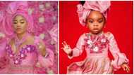The fashion goddess and her little fashionista: Toyin Lawani and daughter slay in pink looks