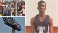 I'm not a thief: Student, 24, who climbed 60ft stadium floodlight in Calabar says God moved him to do it