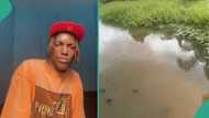 Nigerian man laments as land he got for N2.5 million during dry season turns 'river,' shares video