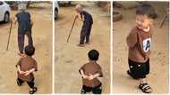 "Your turn is coming": Funny little boy imitates old woman who walks in bent position, video goes viral
