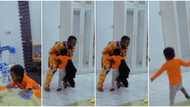 He greets me like we're mates: Toyin Abraham cries out as son excitedly welcomes father in adorable video