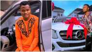Weeks after surviving car crash comedian Oluwadolarz gifts himself brand new Benz, shares photo