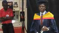 Young man who worked at petrol station to feed, pay school fees graduates with second class upper