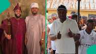 Photos of moment Davido's aide Isreal DMW voted in Edo, gave two thumbs up emerge online