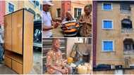 "No more homeless": Photos as Nollywood's Aguba arrives his furnished new house months after living on streets