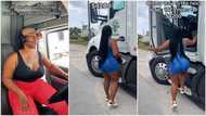 "I respect your hustle:" Lady working as truck driver in America earns N3.3m for 1 trip, drives vehicle