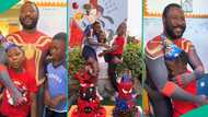 Father wears Spiderman costume for son’s 8th birthday in school, prays for him in cute video