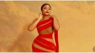 Celebrity birthday: Nollywood star Bimbo Ademoye marks new age in breathtaking red dress