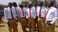 Back to school: Bishop Oyedepo pictured in his secondary school uniform