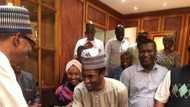 Yusuf Buhari pictured thanking the president after his return from treatment abroad