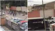 See what angry bike riders did to police officer who fell from the van while fleeing after a raid in Ikeja (video)