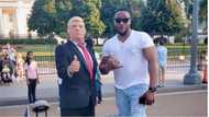 Nollywood actor Bolanle Ninalowo visits White House, poses with Trump statue