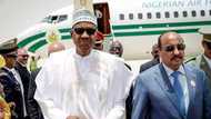 President Buhari arrives Mauritania for 31st Ordinary Session of AU General Assembly