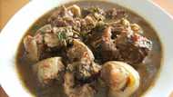 Yummy recipe of a white soup with goat meat