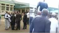 Drama as Benue lawmakers jump fence to enter House of Assembly Complex (video)