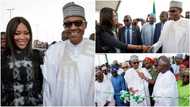 Super model Naomi Campbell meets President Buhari in Lagos, Nigerians react