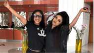 Nollywood actress Tonto Dikeh poses with Bobrisky, reveals she loves 'him'