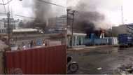 BREAKING: Bank set ablaze as protest rocks Apapa after policeman shot dead tanker driver (photo)