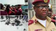 Is Nigeria truly a country? Nigerians deal FRSC commander heavy blows for chopping off female officers' hair