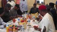BREAKING: APC governors and leaders meet with Buhari in London (photos)
