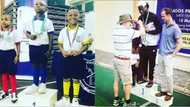 Andre Okoye and his father wins prizes at his inter-house sport