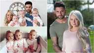 Oyinbo couple naturally conceive and welcome identical triplets in UK, rely on nail polish to identify their daughters (photos)