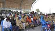 Freed Dapchi schoolgirls airlifted to Abuja, handed over to FG (photos)