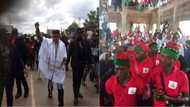 Police, army stop Nnamdi Kanu's vehicle from moving around Ebonyi as thousands mobbed him (photos,video)