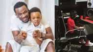 Young king - Paul Okoye says as he shares photo of his son working in the studio