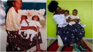 Woman creates an old photo of her mom as she cradles her twin babies