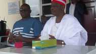 Kalli hotuna: Kwankwaso ya ziyarci Fayose a Ekiti, ya yiwa dan takarar PDP kamfen