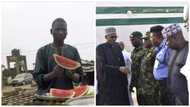 President Buhari's return excites watermelon trader, refuses to collect money from customers