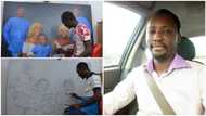 Meet talented Nigerian artist who shared cute paintings of a family portrait made by him (photos, video)