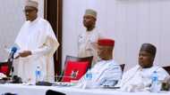 Just in: President Buhari speaks as APC caucus meet in Aso Rock ahead of party’s NEC meeting (video)