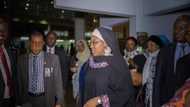 BREAKING: Aisha Buhari returns from UK, makes striking revelation over President's health (Photo)