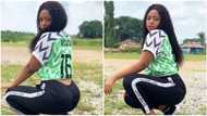 17-year-old actress Regina Daniels breaks internet with bum-flaunting photos as she rocks Super Eagles jersey